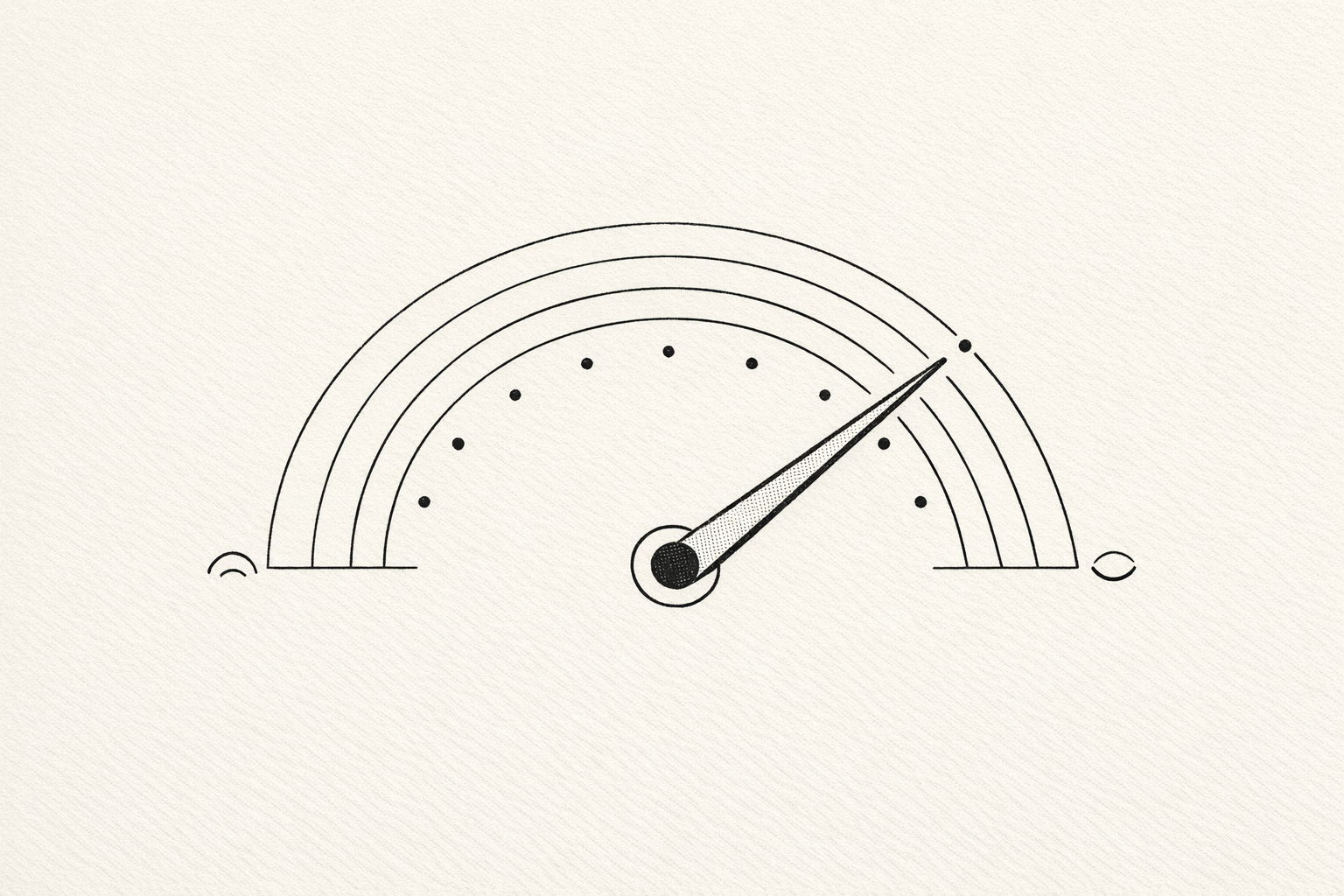 An editorial gauge measuring customer satisfaction